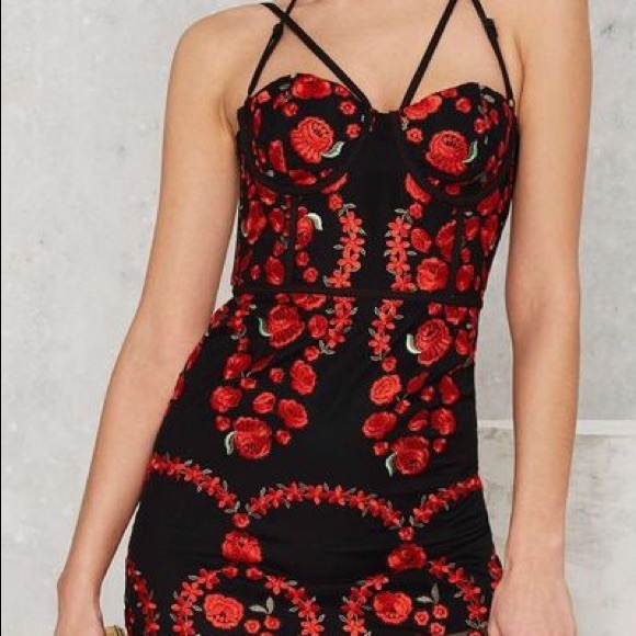 Nasty Gal Sworn to Secrecy embroidered dress - Picture 3 of 8